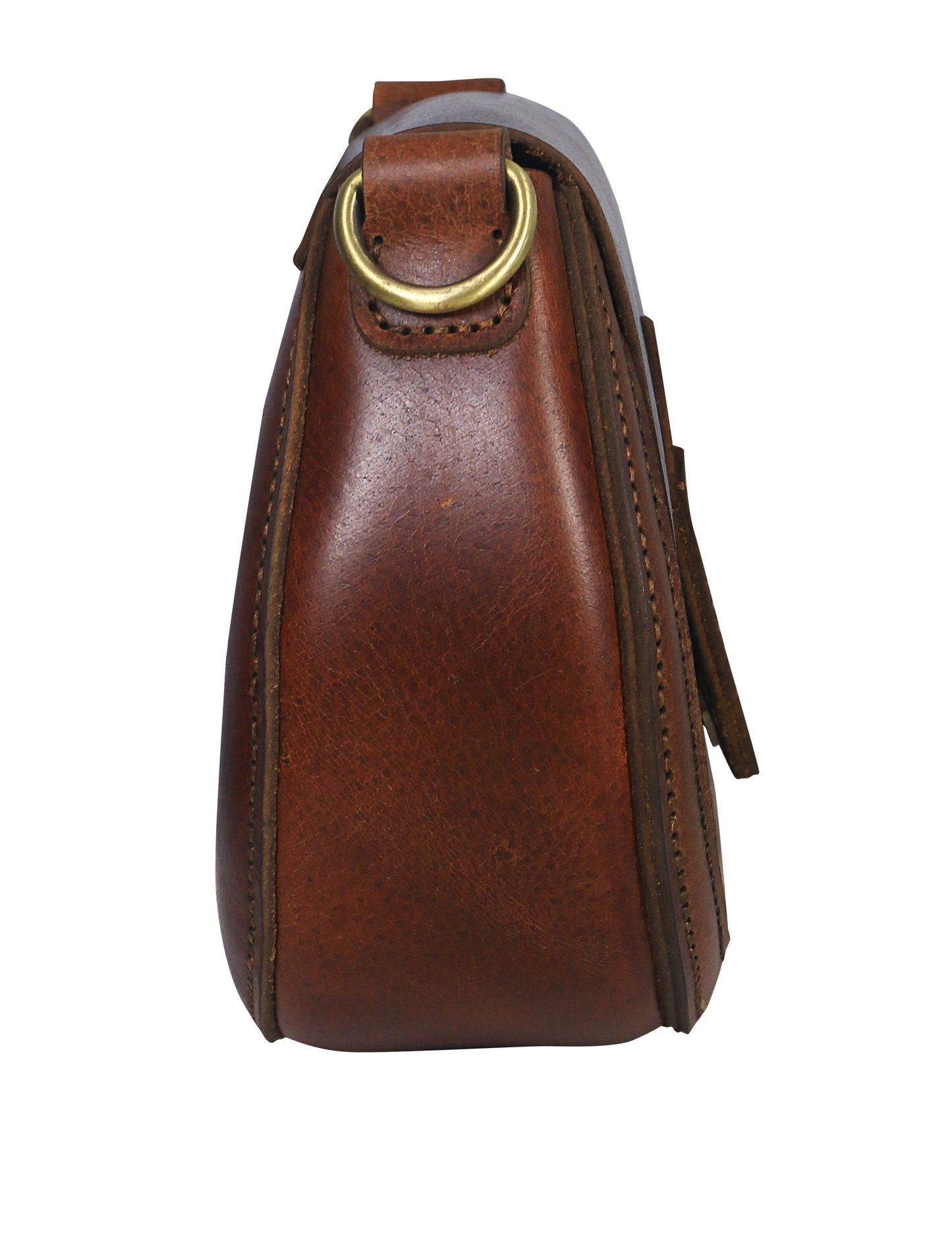 Orangey Brown Round Vintage Cross-bag