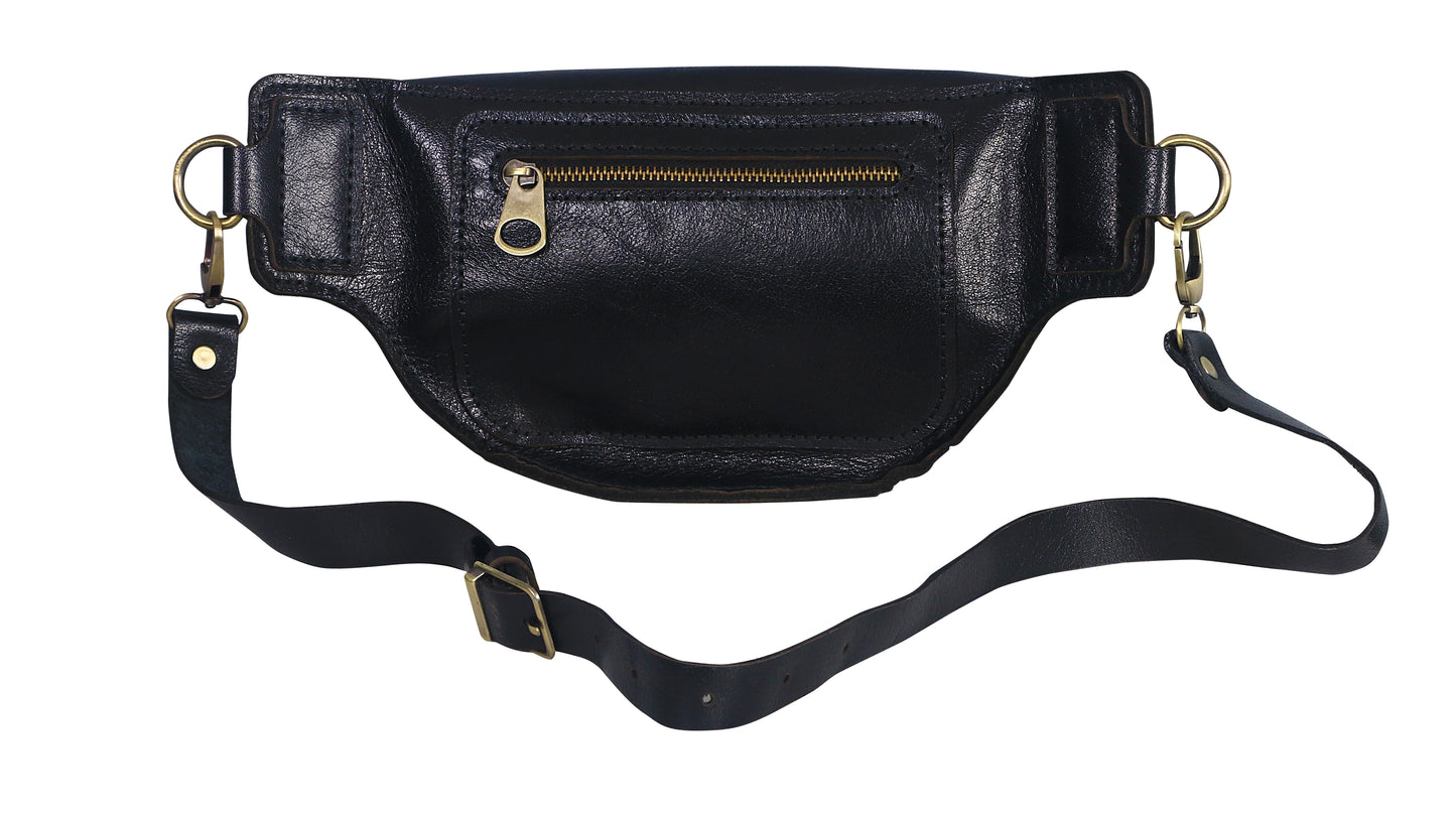 Black casual waist-bag