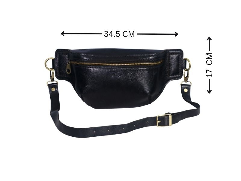 Black casual waist-bag