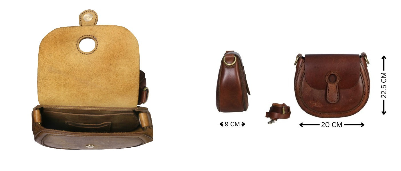 Orangey Brown Round Vintage Cross-bag