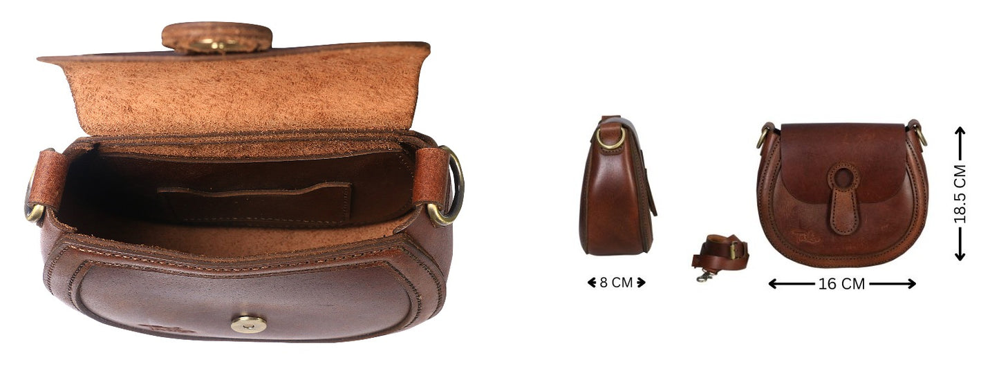 Orangey Brown Round Vintage Cross-bag