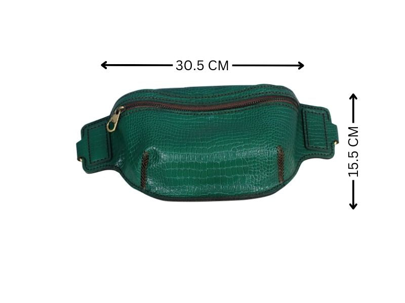 Green casual waist-bag