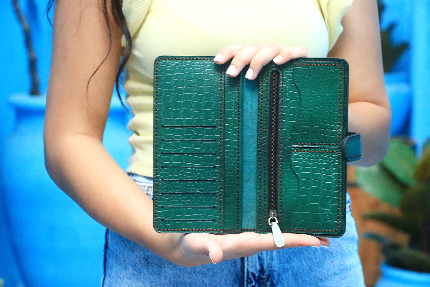 Green (croco-embossed) Purse