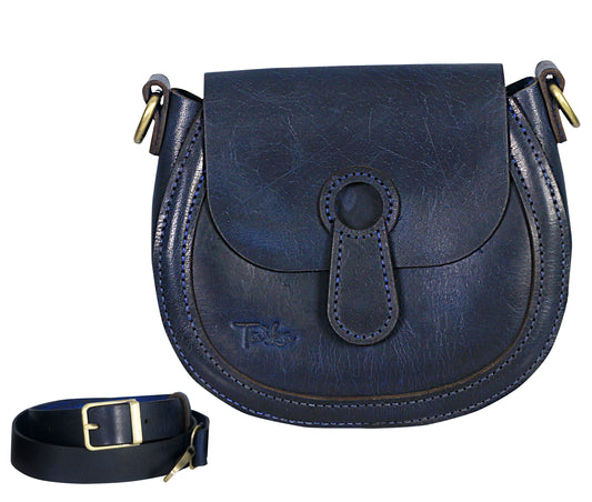 Blue Round vintage Cross-bag